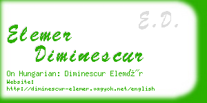 elemer diminescur business card